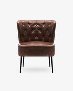 DUHOME faux leather accent chairs dark brown