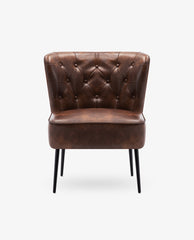 DUHOME faux leather accent chairs dark brown