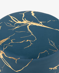 DUHOME small round ottoman coffee table blue details