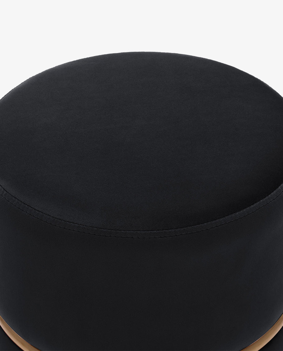 Grand Rapids Round Golden Detailing Velvet Ottoman - DUHOME – Duhome ...