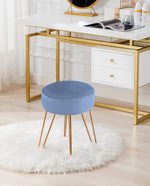 DUHOME ottoman foot stool light blue