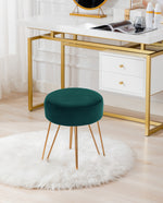 DUHOME round velvet stool atrovirens