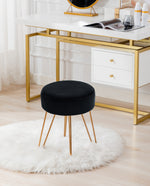 DUHOME round velvet stool black display