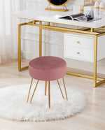 DUHOME velvet round footstool pink display