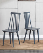Cortez Farmhouse Wood Dining Chairs Set of 2