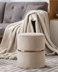 DUHOME round pink ottoman