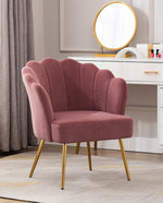 DUHOME Sacramento scalloped accent chair pink side veiw