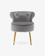 DUHOME armless upholstered chair grey front view