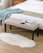 Oakland Faux Linen Upholstered Bench