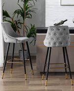 DUHOME upholstered bar chairs with backs grey