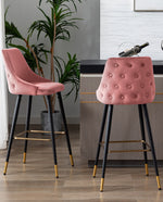 DUHOME reupholstering bar stools with backs pink