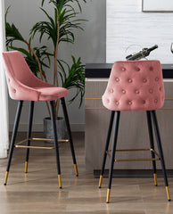 DUHOME reupholstering bar stools with backs pink